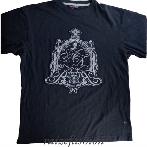 ARTFUL DODGER T-shirt XXL Embroidered Black Crew Neck Men's - Picture 1 of 10